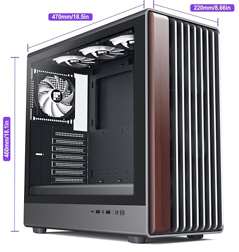 FOIFKIN M2 PC Case - Wood Walnut front,Pre-Installed 7 PWM ARGB